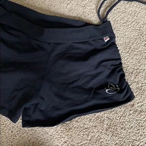 Yoga shorts with cinching sides